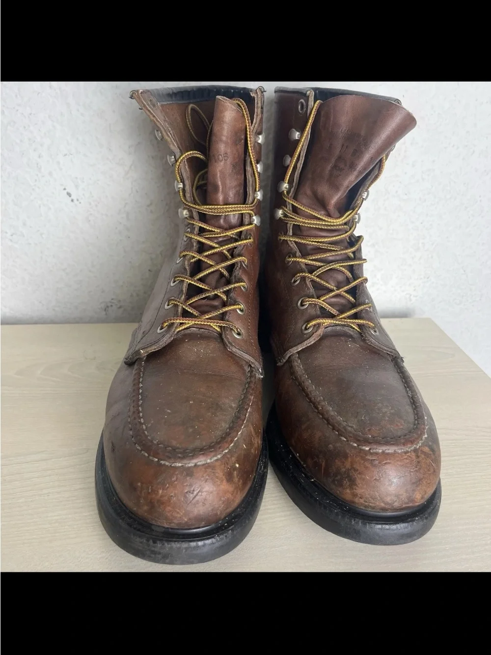 Red Wing Size 11B Moc Steel Toe Work Boots 4440 Men's Brown Leather Vintage